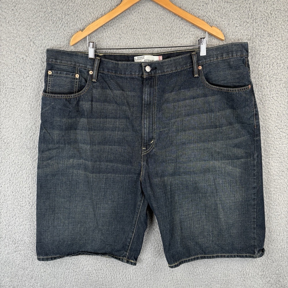 Levis 569 Shorts Men's 46 Dark Wash Loose Fit Jean Jorts Cotton Denim Baggy Y2K